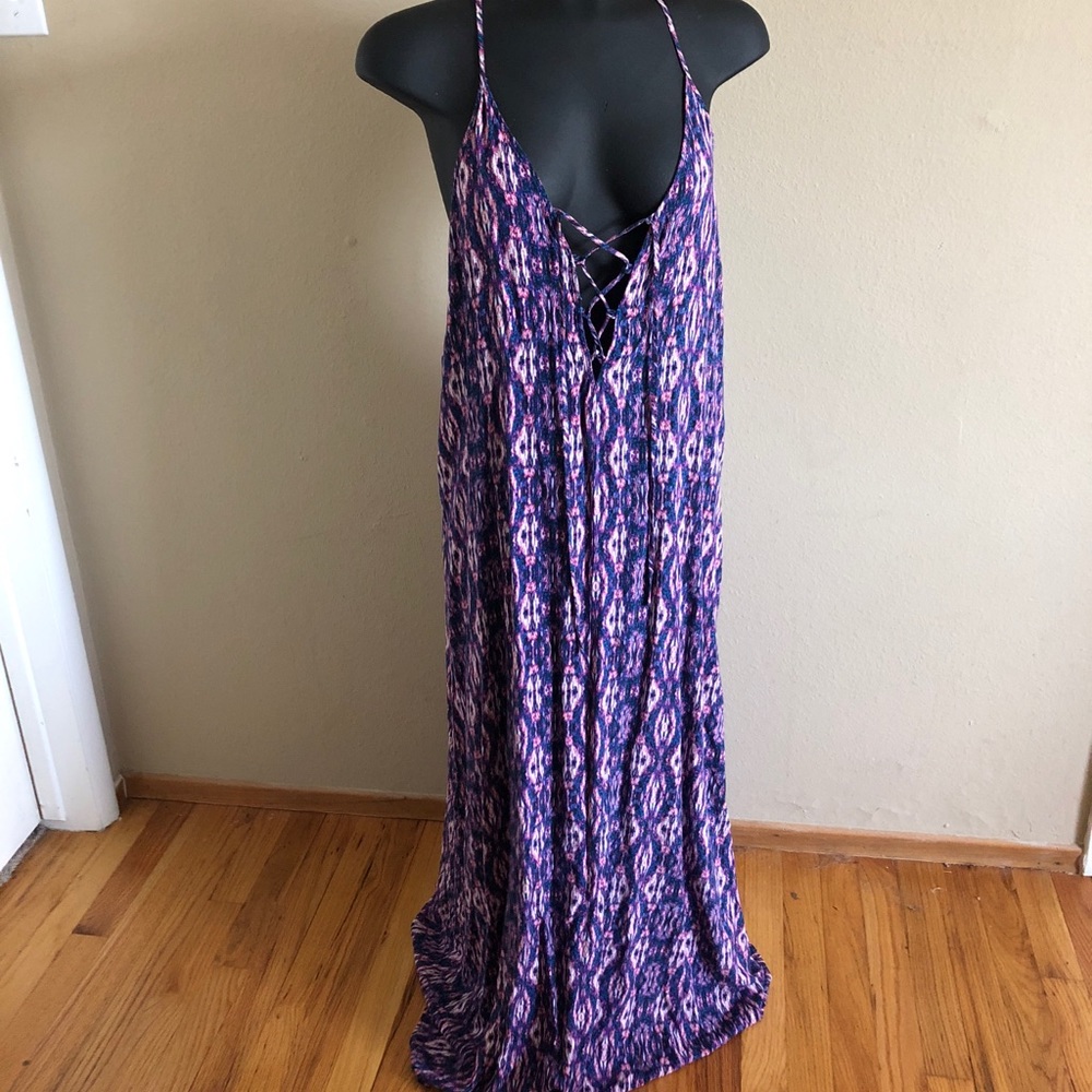 F21 lace up maxi dress
